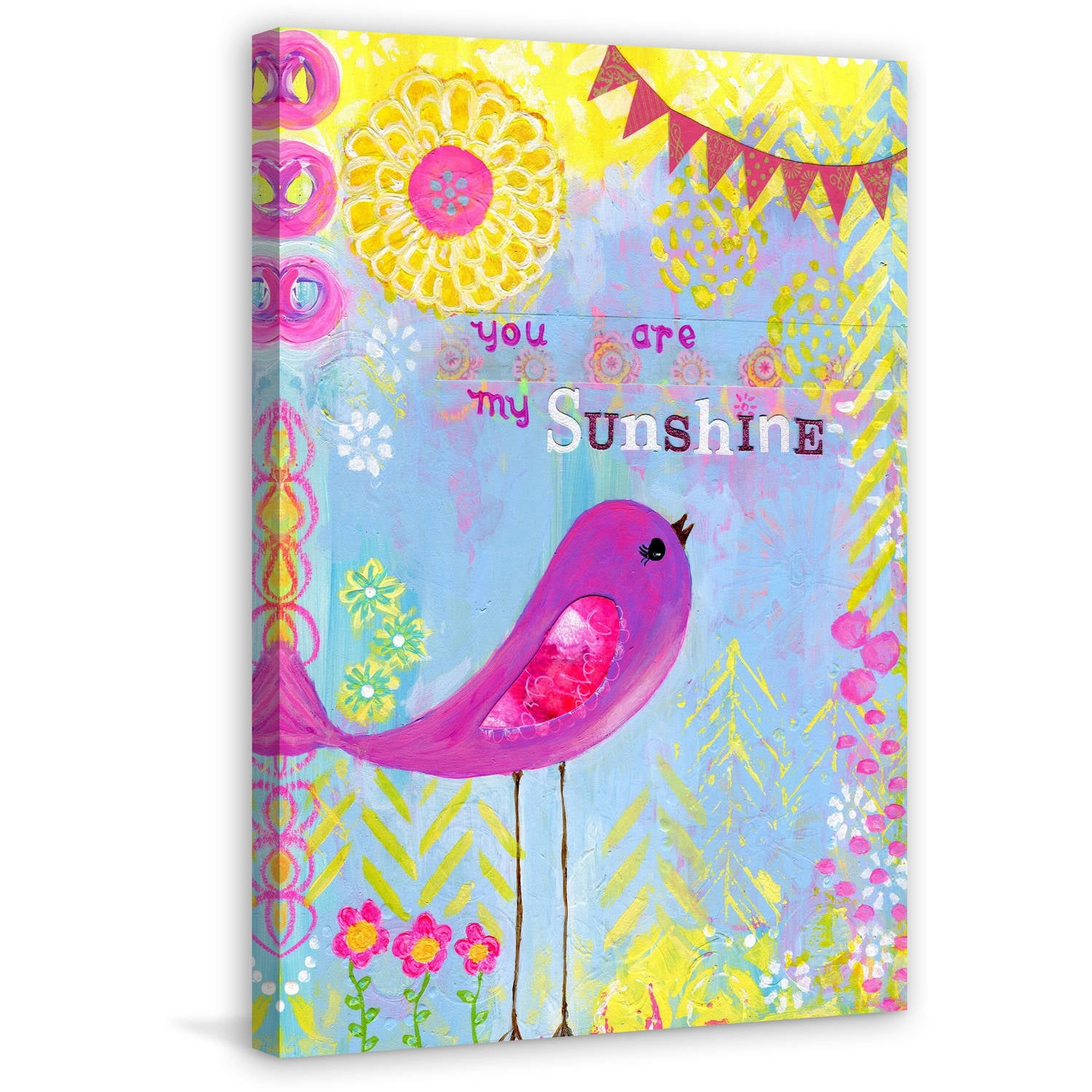 Marmont Hill "Sunshine Purple Bird" by Jill Lambert Painting Print on Wrapped Canvas
