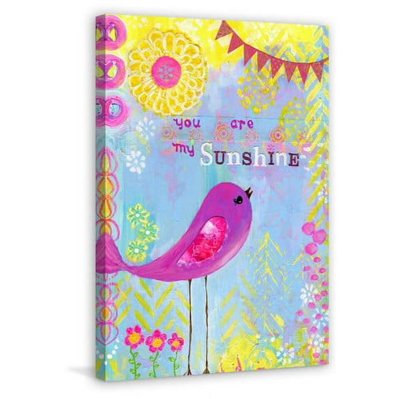 Marmont Hill "Sunshine Purple Bird" by Jill Lambert Painting Print on Wrapped Canvas