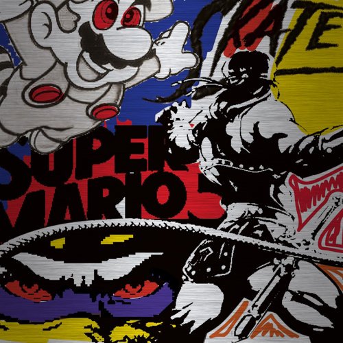 Marmont Hill "Super Games II" by Josh Ruggs Painting Print on Brushed Aluminum