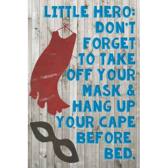 Marmont Hill Superhero Bedtime Rules Canvas Wall Art