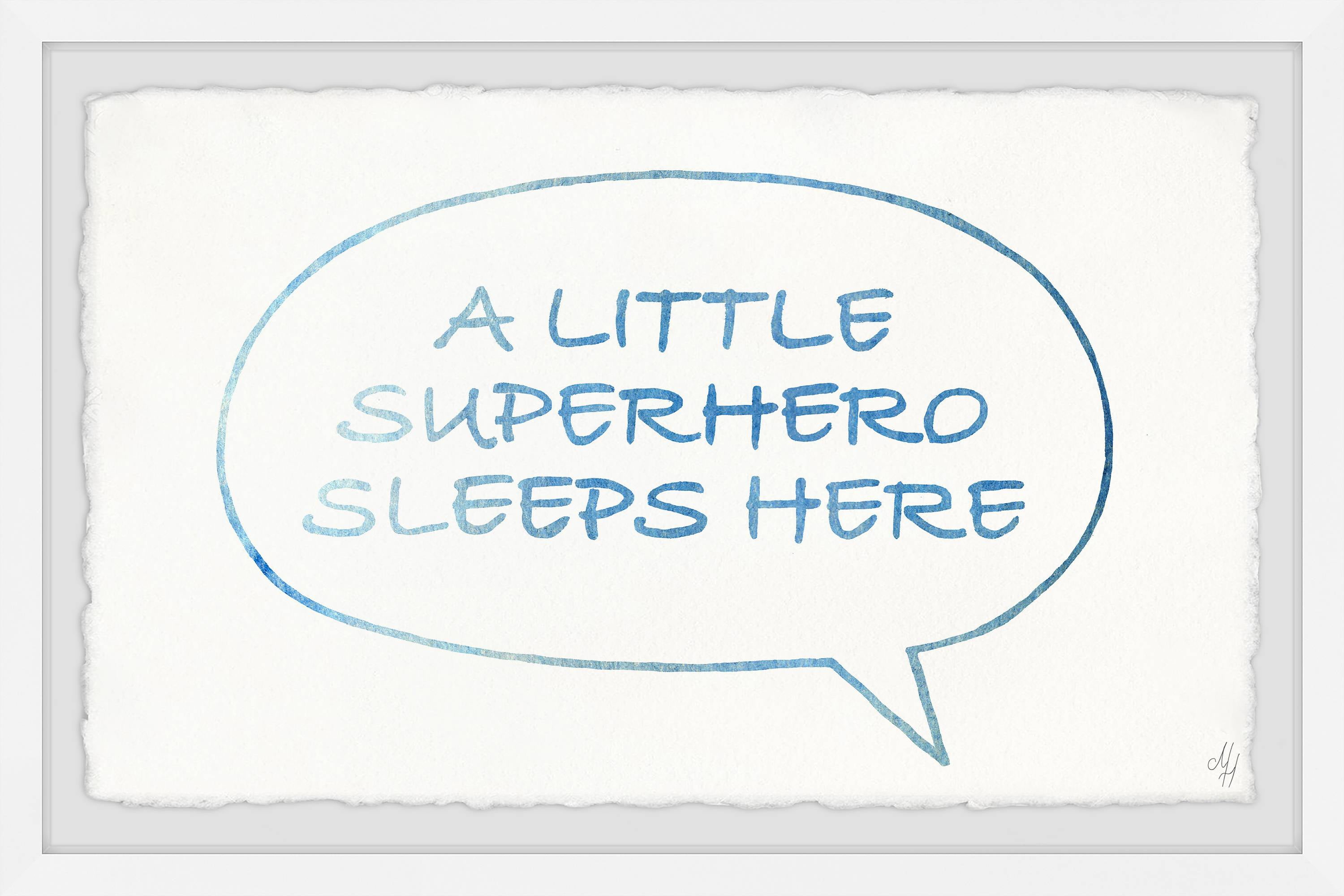 Marmont Hill Superhero Sleeps Here Bubble Box Framed Wall Art