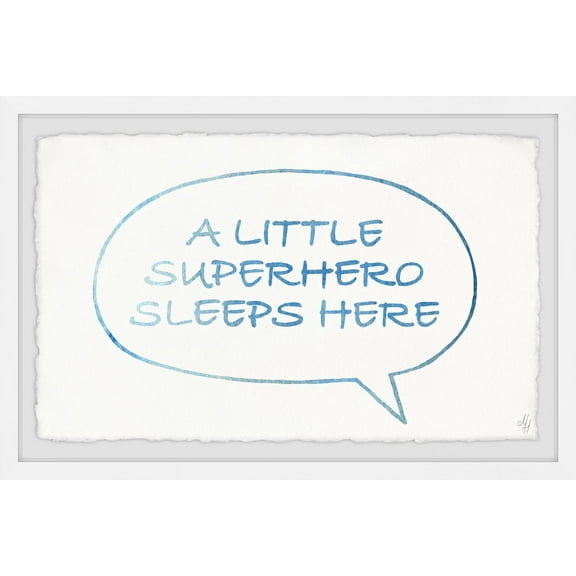 Marmont Hill Superhero Sleeps Here Bubble Box Framed Wall Art