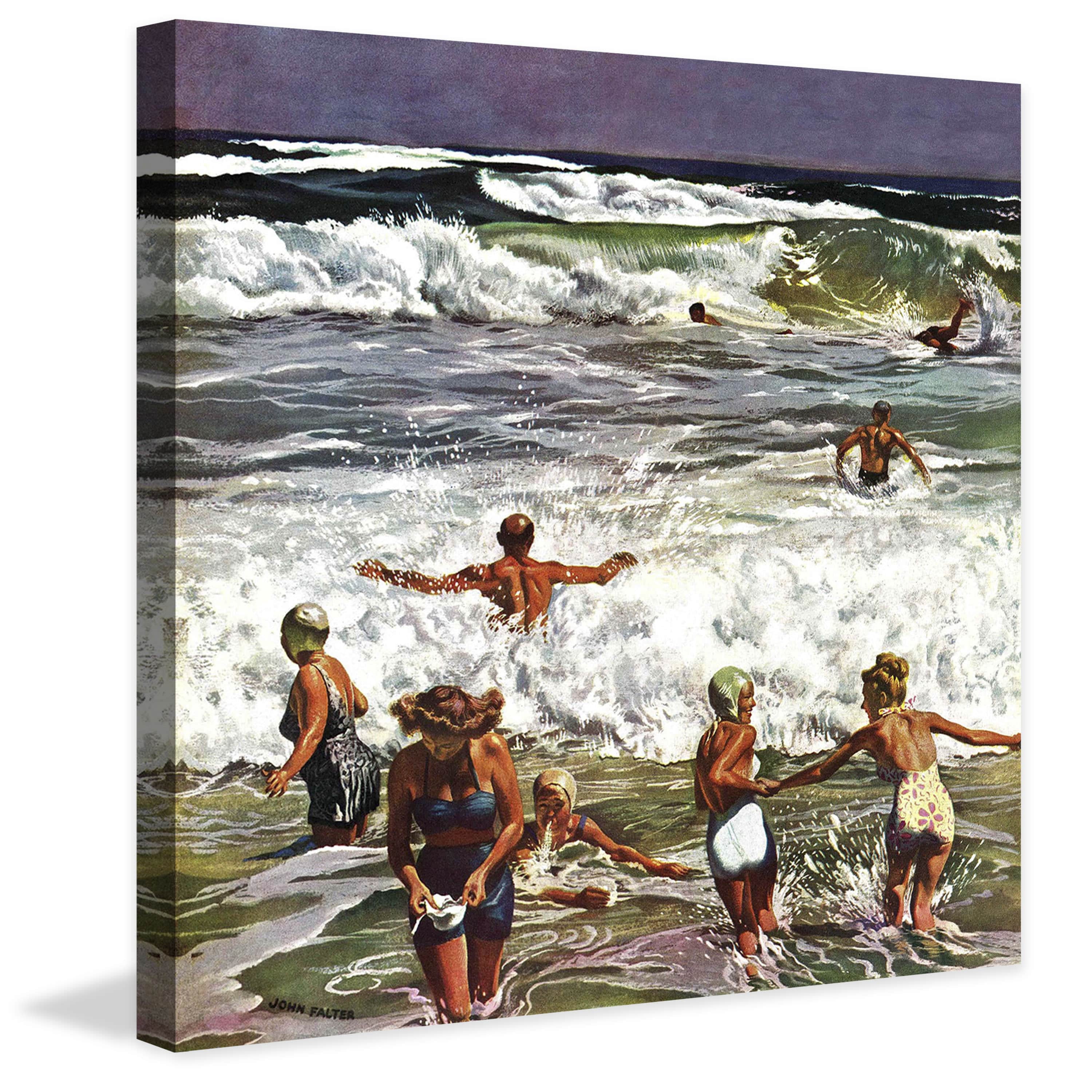 Marmont Hill "Surf Swimming" by John Falter Painting Print on Canvas