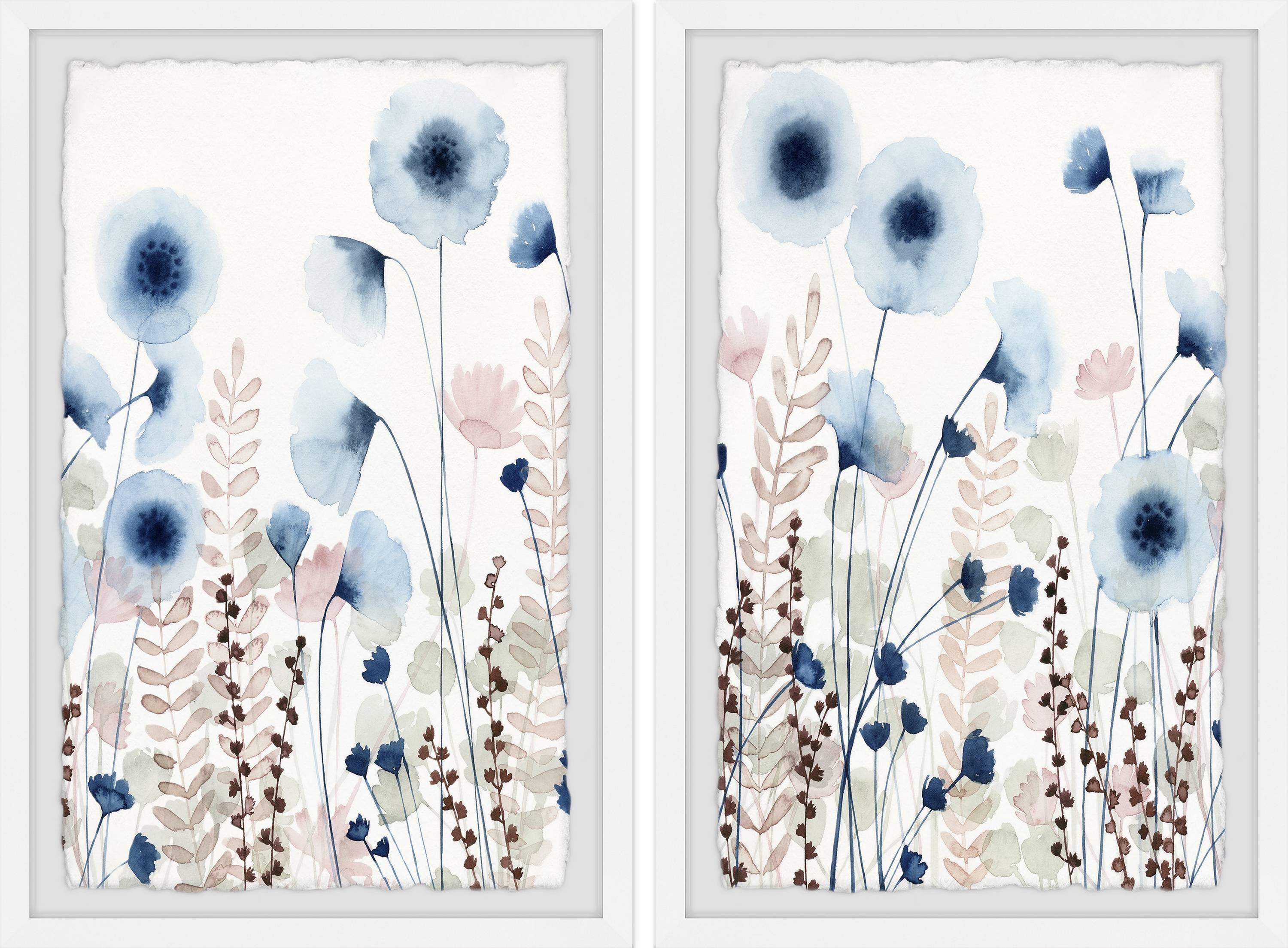 Marmont Hill Sweet Flower Field Iii Diptych, Art Prints, 24.00" x 1.50"