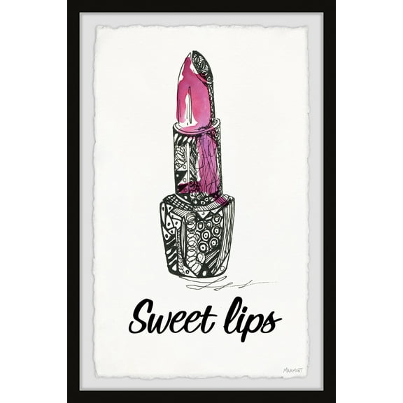 Marmont Hill Sweet Lips Framed Wall Art