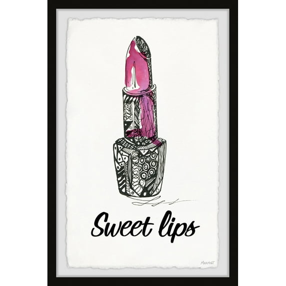 Marmont Hill Sweet Lips Framed Wall Art
