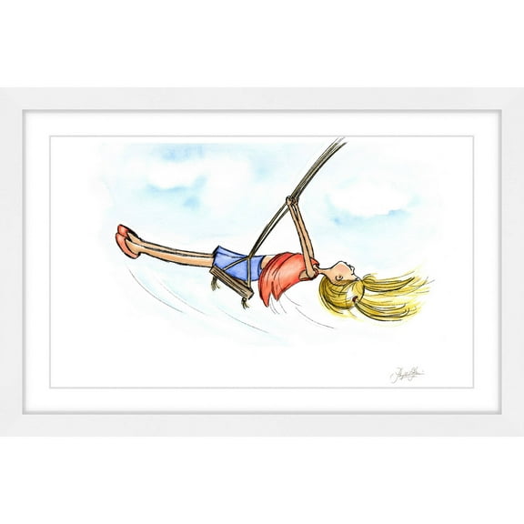 Marmont Hill "Swinging Girl" by Phyllis Harris Framed Painting Print