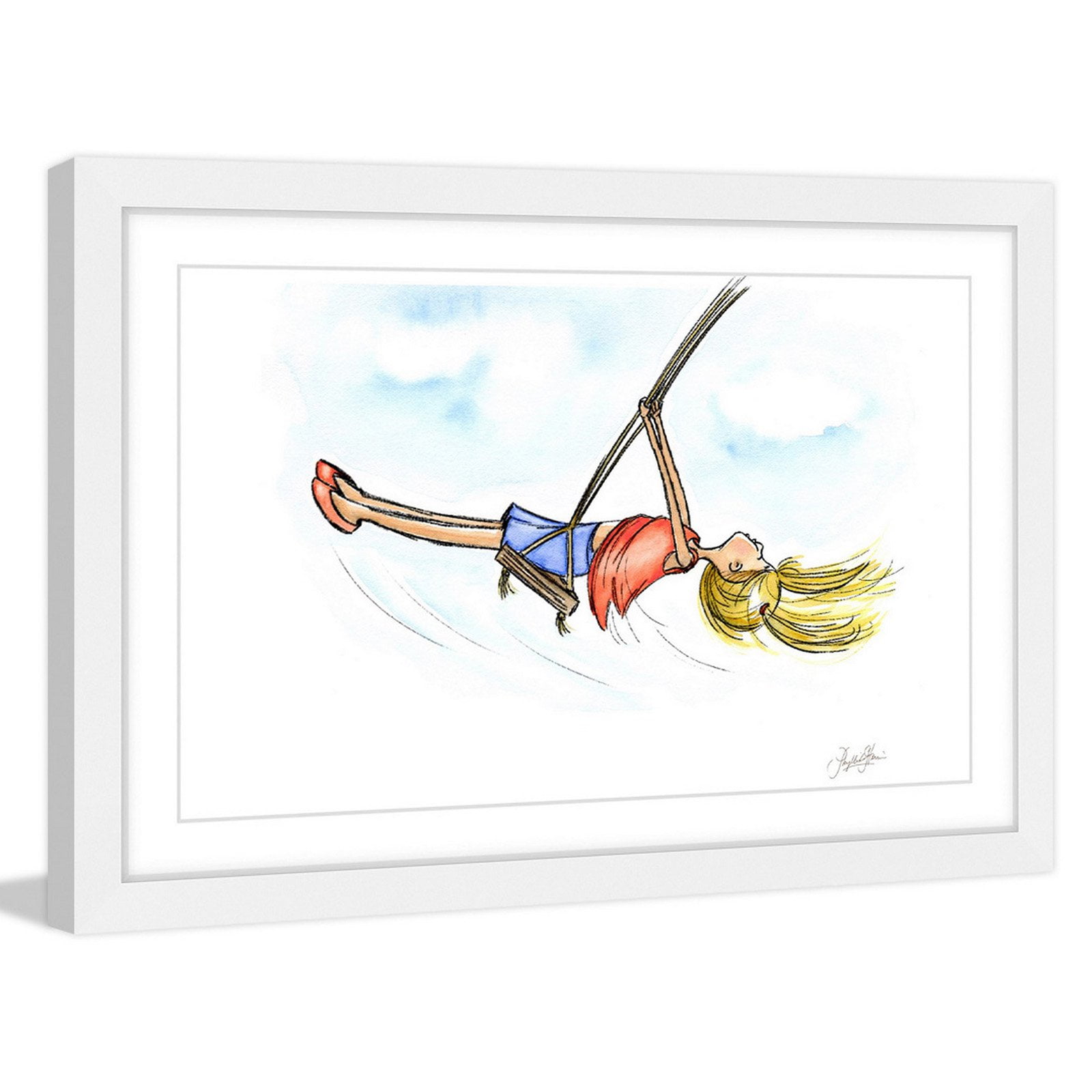 Marmont Hill "Swinging Girl" by Phyllis Harris Framed Painting Print