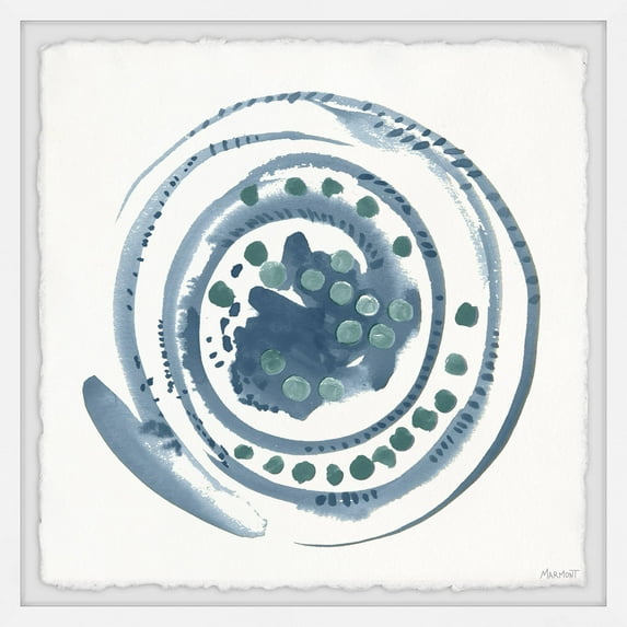 Marmont Hill Swirl of Blue Framed Wall Art, 1.50" x 18.00"