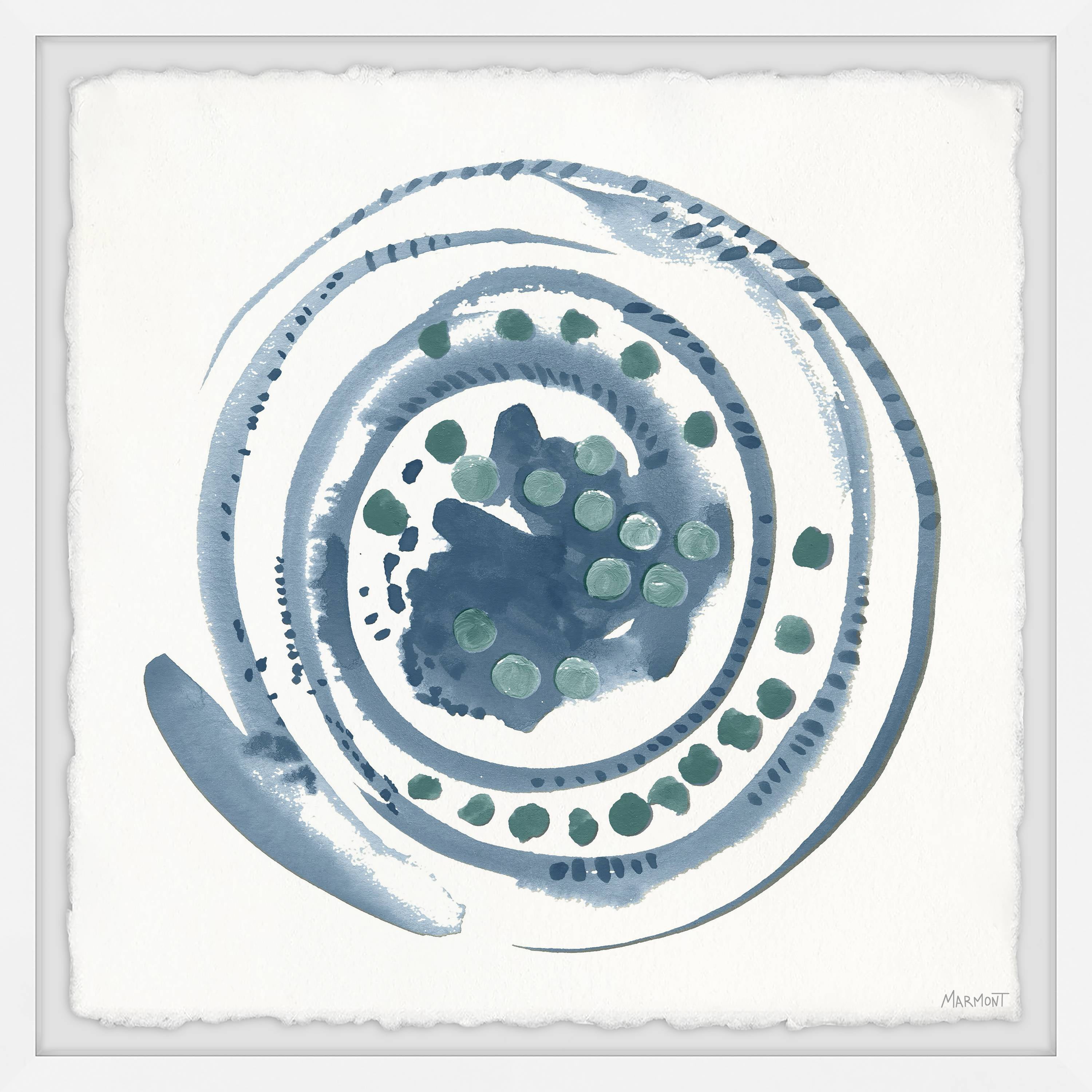 Marmont Hill Swirl of Blue Framed Wall Art
