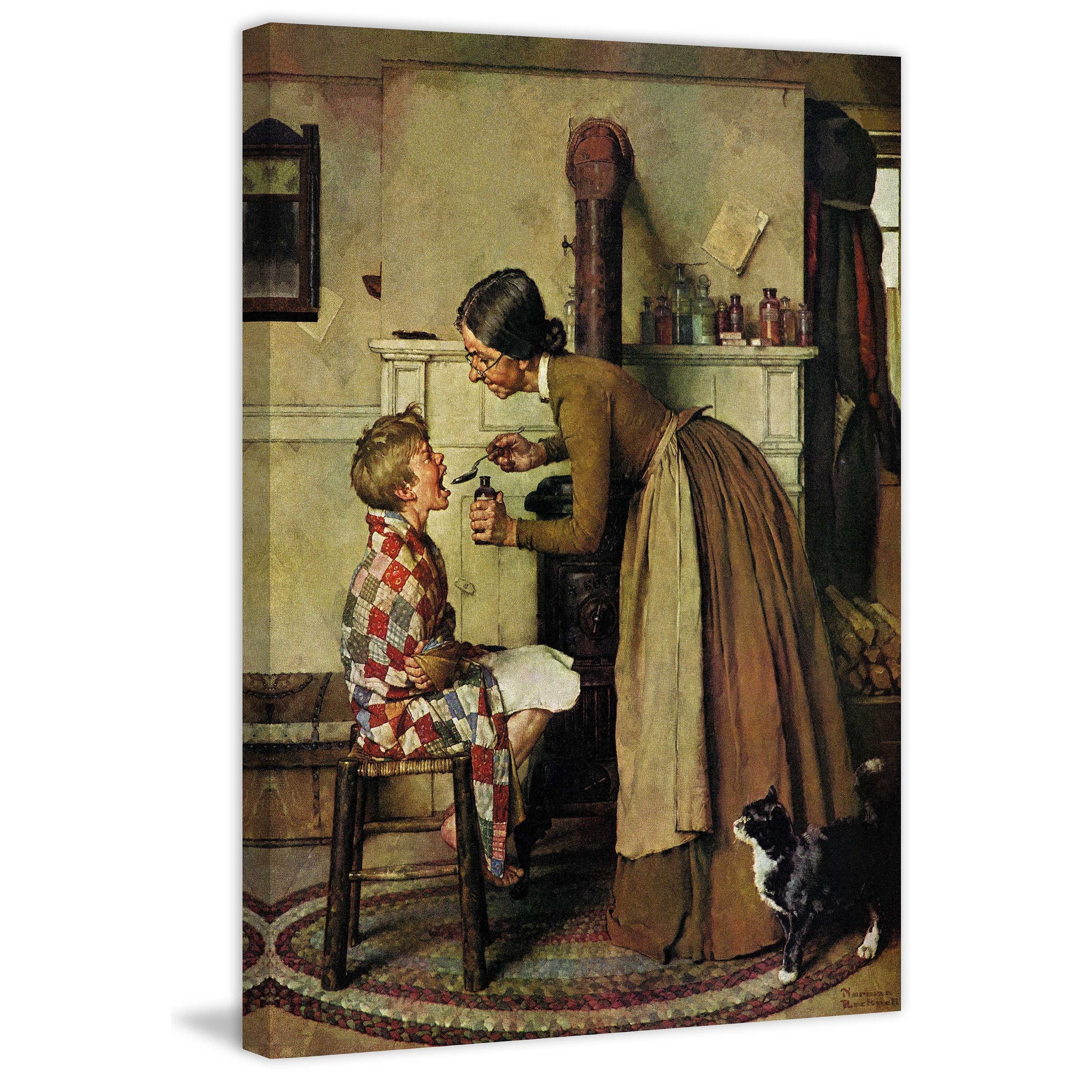 Marmont Hill "Take Your Medicine" by Norman Rockwell Painting Print on Canvas