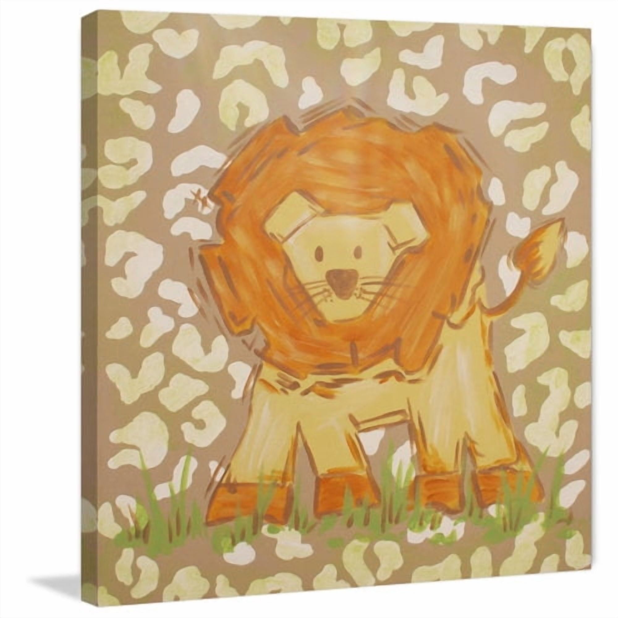 Marmont Hill "Tan Lion" by Reesa Qualia Painting Print on Wrapped Canvas
