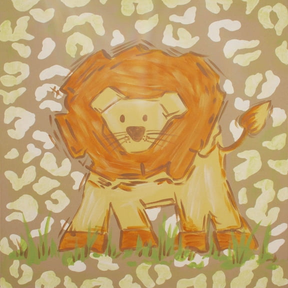 Marmont Hill "Tan Lion" by Reesa Qualia Painting Print on Wrapped Canvas