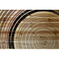 Marmont Hill - "Tan Rings" Painting Art Print On Natural Pine Wood, 36.0" x 1.5"