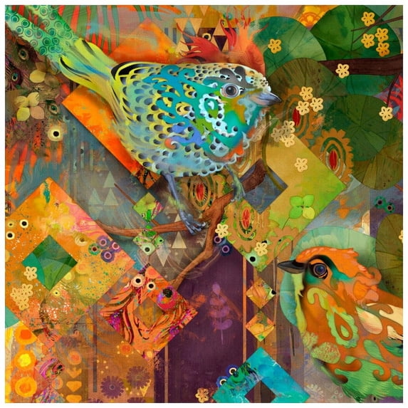 Marmont Hill "Tanager Birds" by Evelia Painting Print on Wrapped Canvas