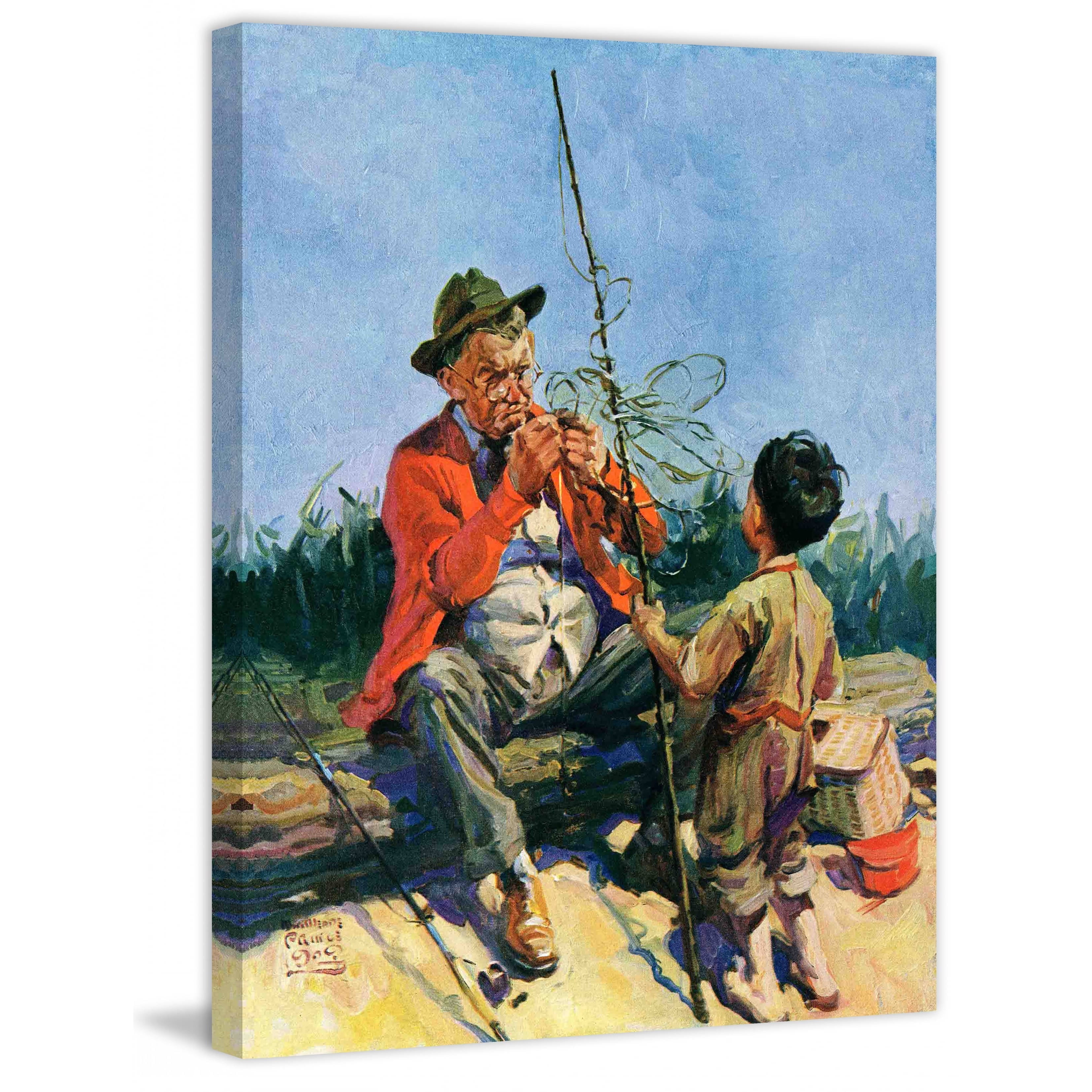 Marmont Hill Tangled Fishing Line by WM. Meade Prince Painting Print on Canvas