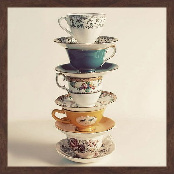 Marmont Hill "Teacup Stack" Framed Painting Print