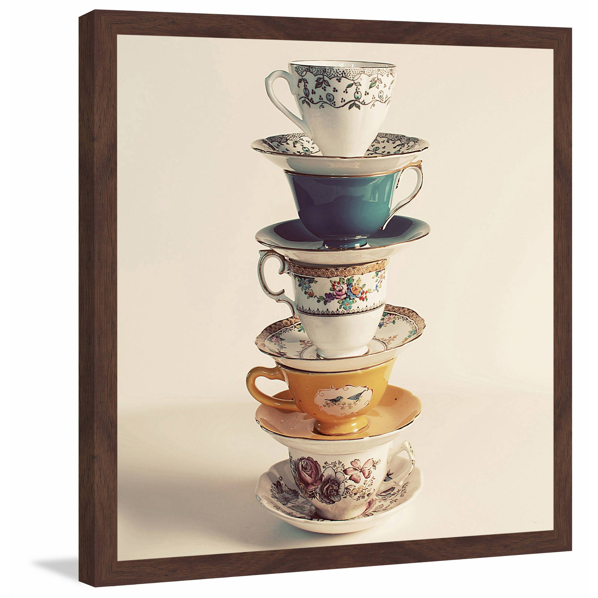 Marmont Hill "Teacup Stack" Framed Painting Print
