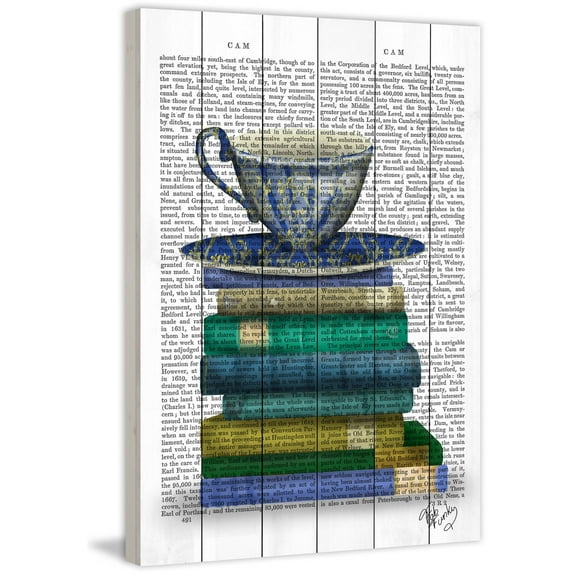 Marmont Hill "Teacup and Books" Painting Print on White Wood