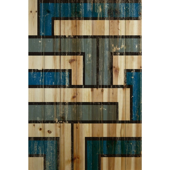 Marmont Hill - "Tetris" Painting Print on Natural Pine Wood
