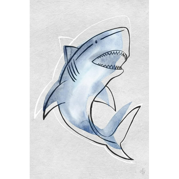 Marmont Hill The Big Shark Canvas Wall Art
