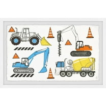 Marmont Hill The Big Trucks Framed Wall Art, 12.00" x 1.50"