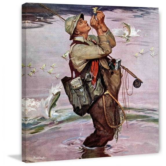 Marmont Hill The Fish are Jumping by Mead Schaeffer Painting Print on Canvas