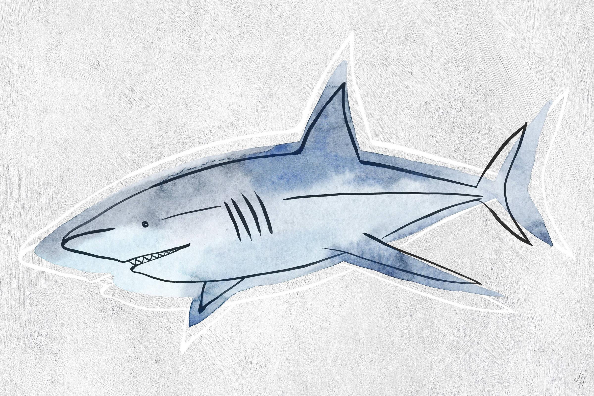 Marmont Hill The Great Shark Canvas Wall Art