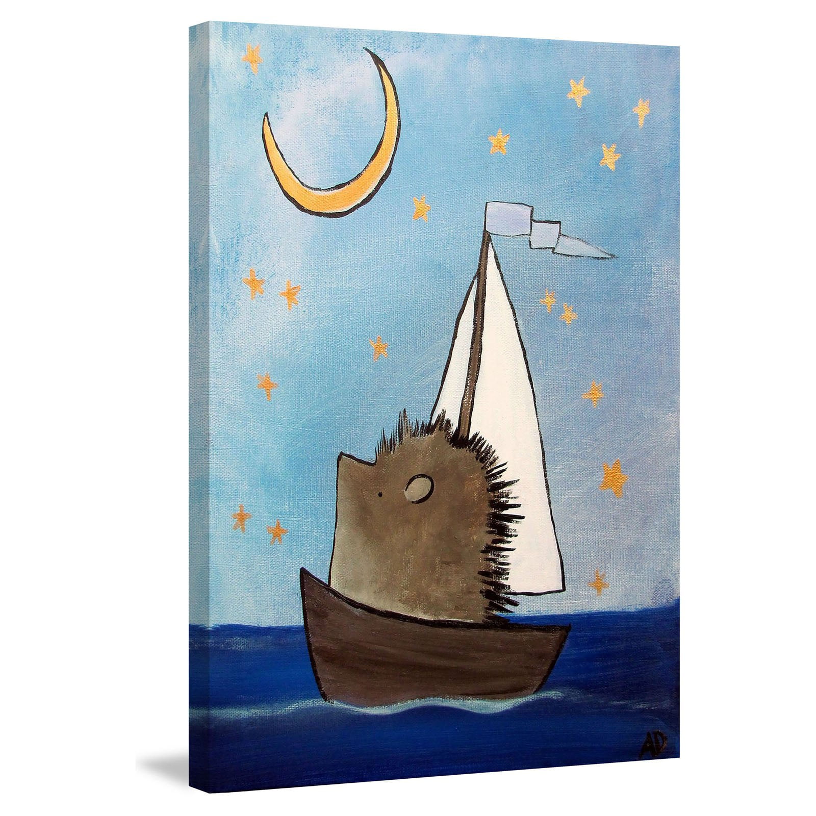 Marmont Hill "The Hedgehog's Dream" by Andrea Doss Painting Print on Wrapped Canvas