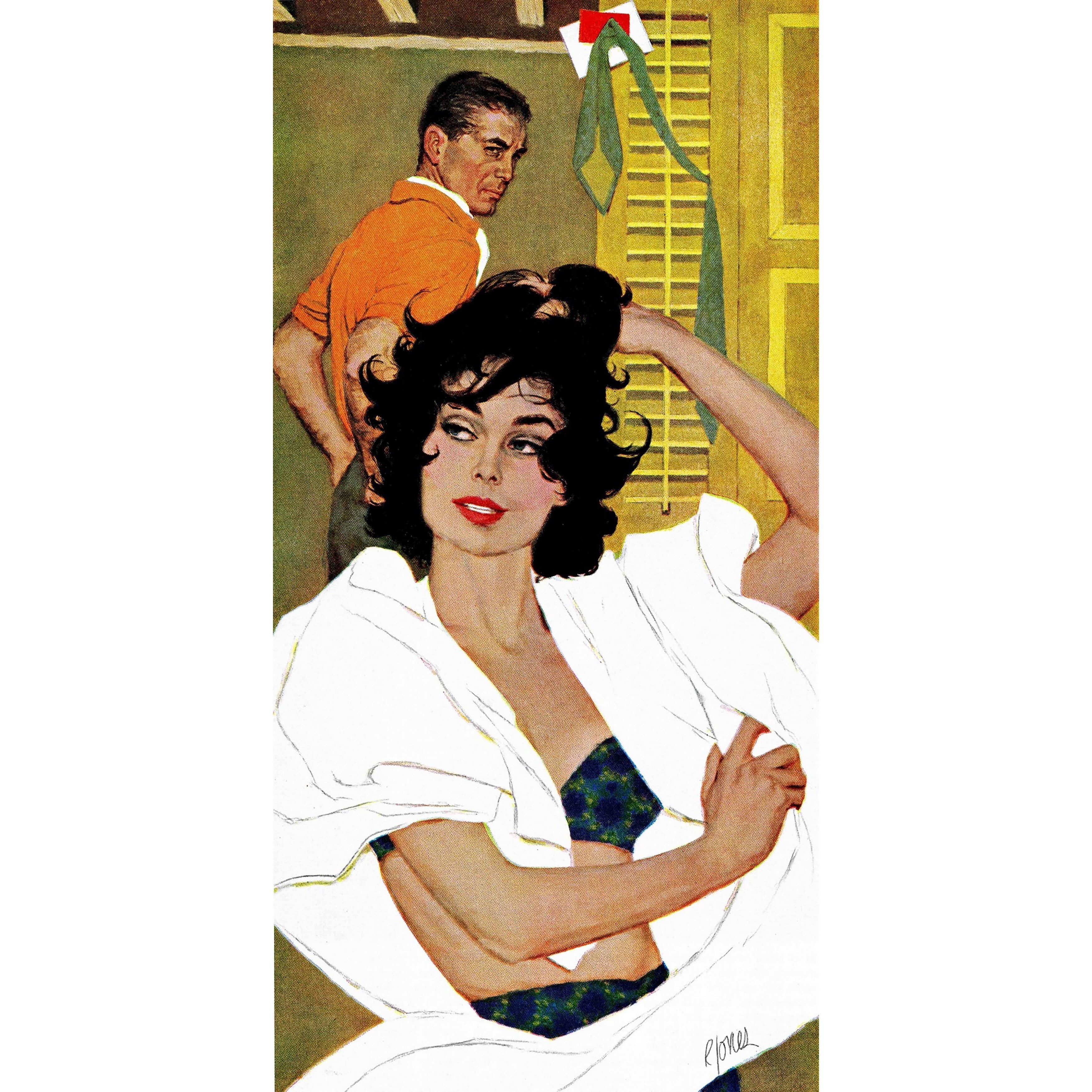 MARMONT HILL  - The Husband Hunter by Robert Jones Painting Print on Canvas - Multi-Color 18 x 36