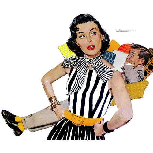Marmont Hill "The Lady Was Insulted" by Mike Ludlow Painting Print on Canvas