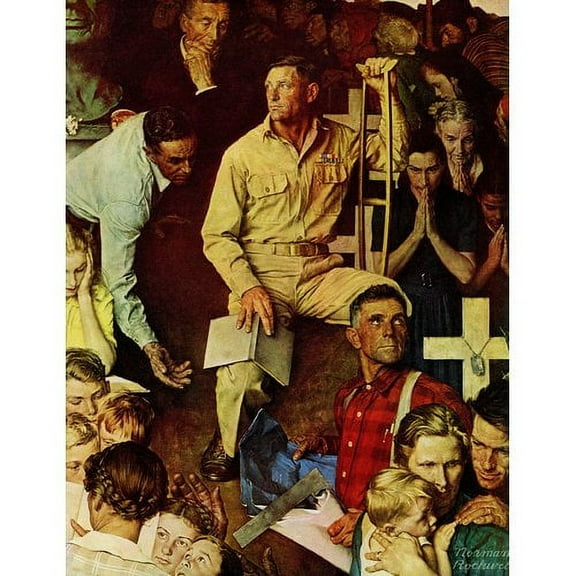Marmont Hill "The Long Shadow of Lincoln" by Norman Rockwell Painting Print on Canvas