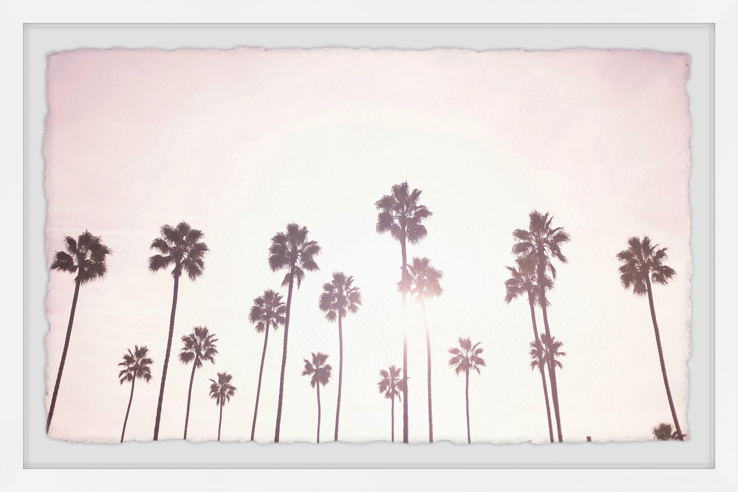 White Framed Palm Trees Print Wall Art, 8" x 12"