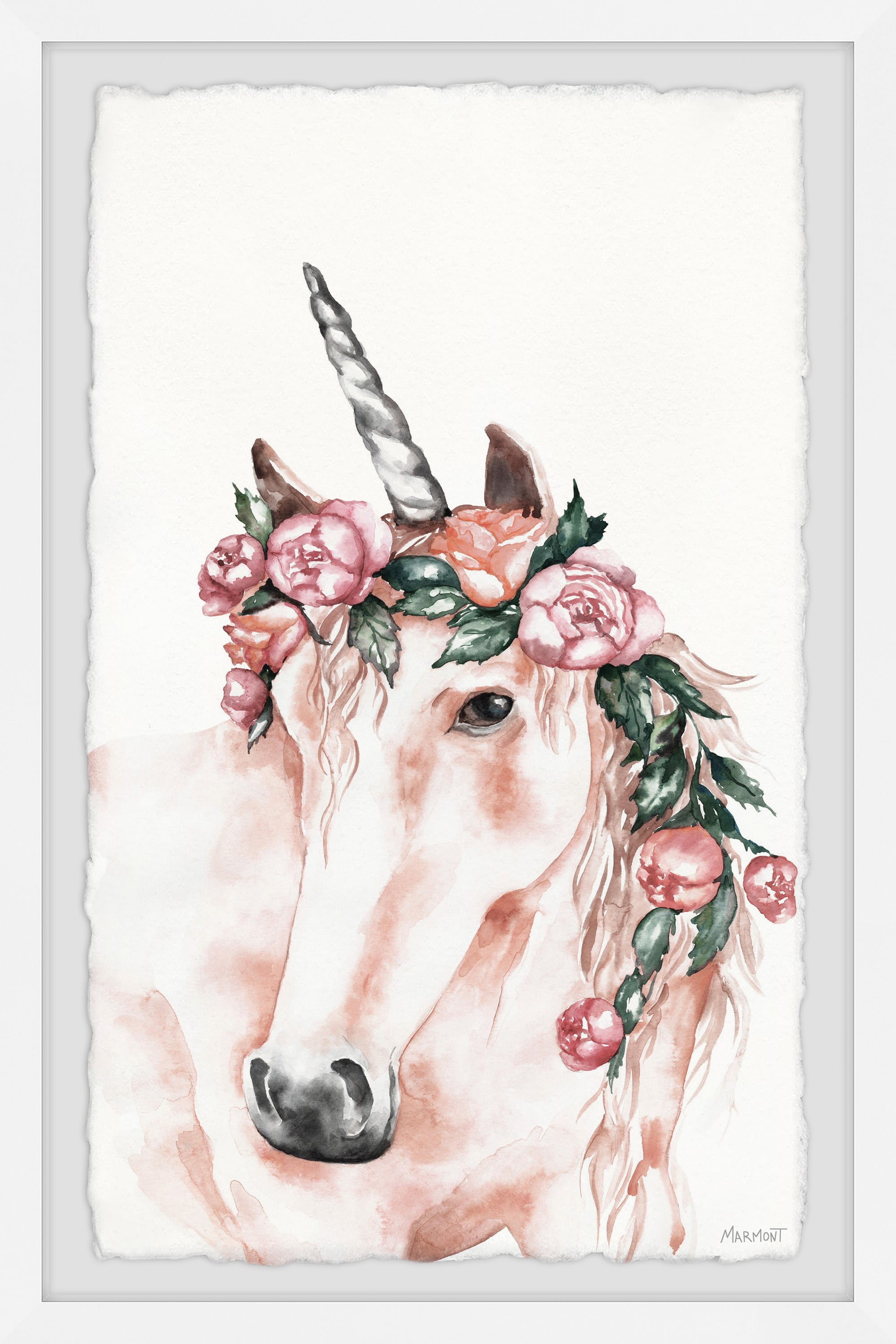 Marmont Hill The Pink Unicorn Framed Wall Art