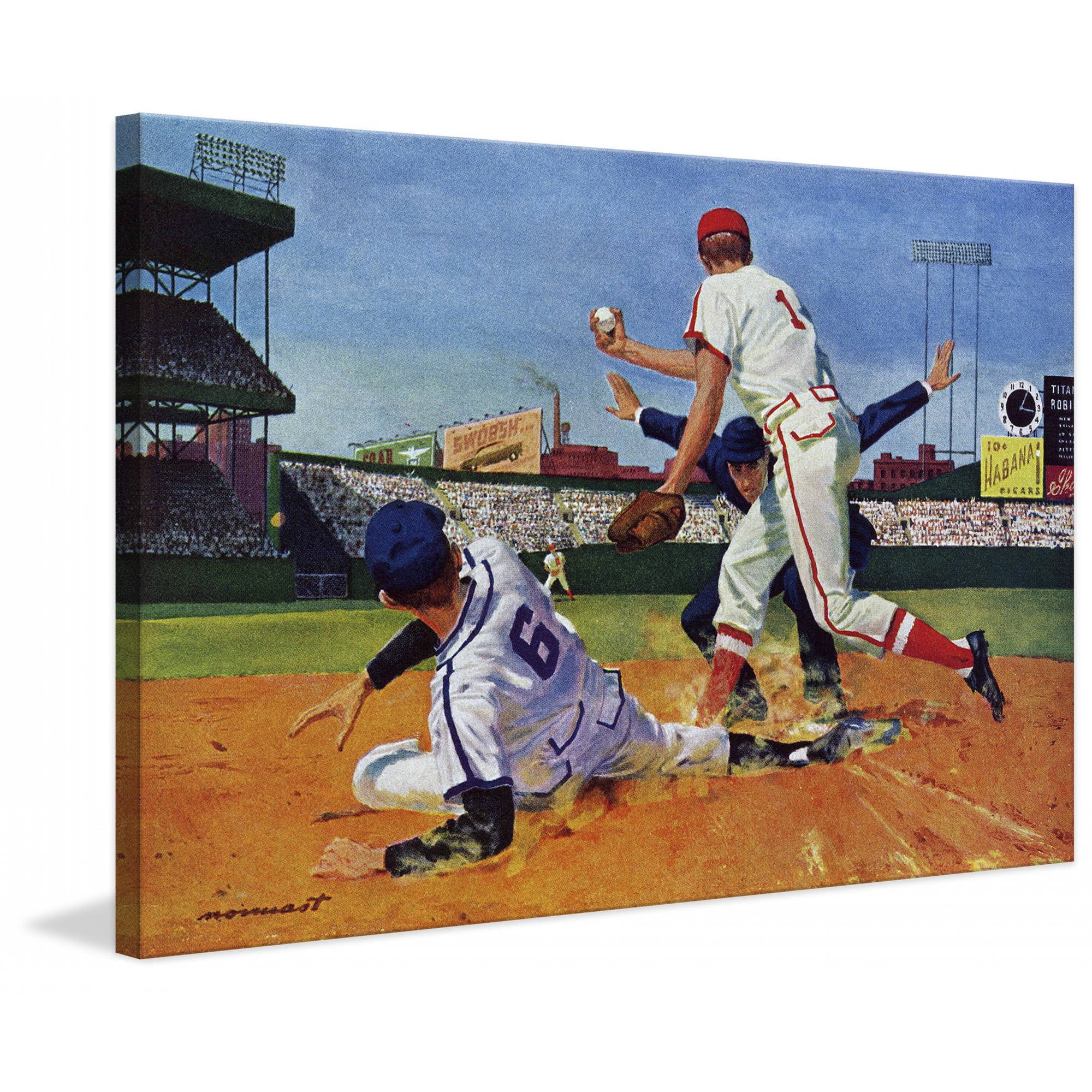Marmont Hill Inc Marmont Hill - "The Umpire Was a Rookie" by Paul Nonnast Painting Print on Canvas - Multi-color