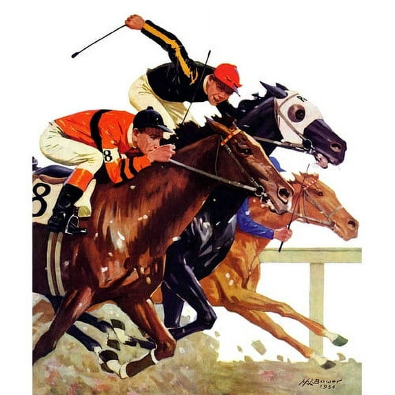 Marmont Hill Thoroughbred Race by Maurice Bower Painting Print on Canvas