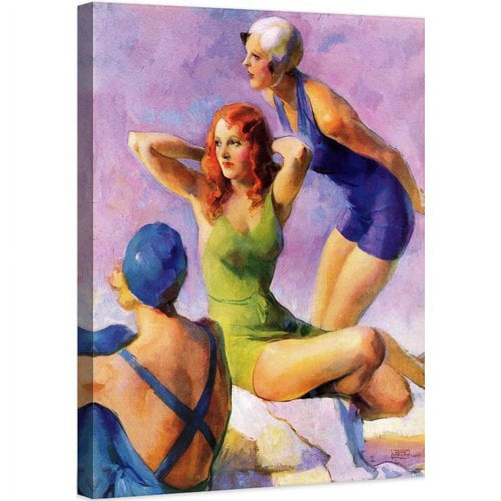 Marmont Hill "Three Bathing Beauties" by John LaGatta Painting Print on Canvas