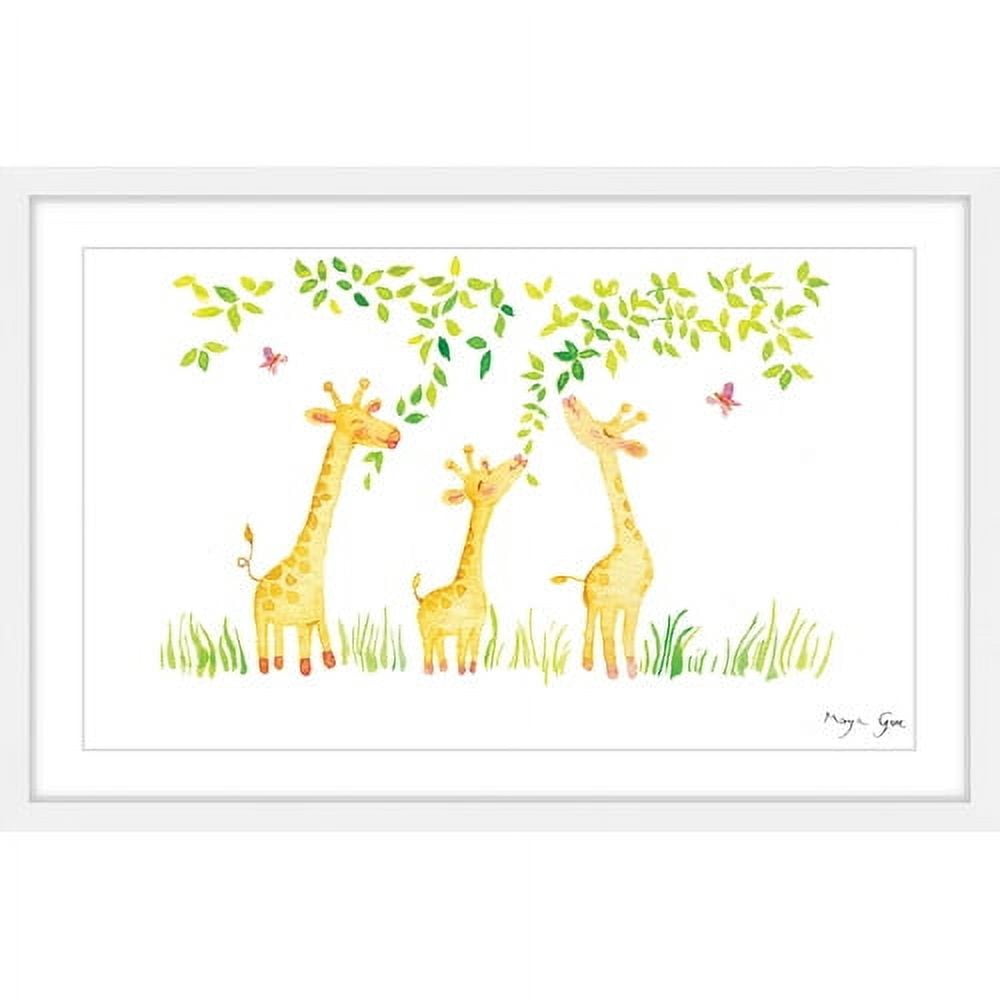 Marmont Hill "Three Giraffes" by Maya Gur Framed Painting Print
