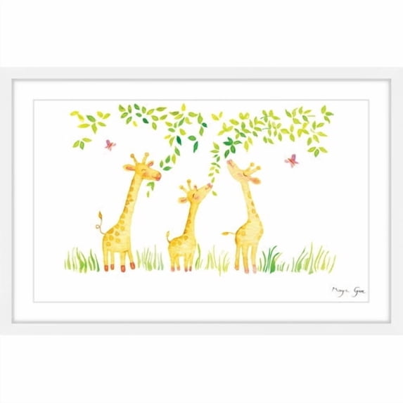 Marmont Hill "Three Giraffes" by Maya Gur Framed Painting Print