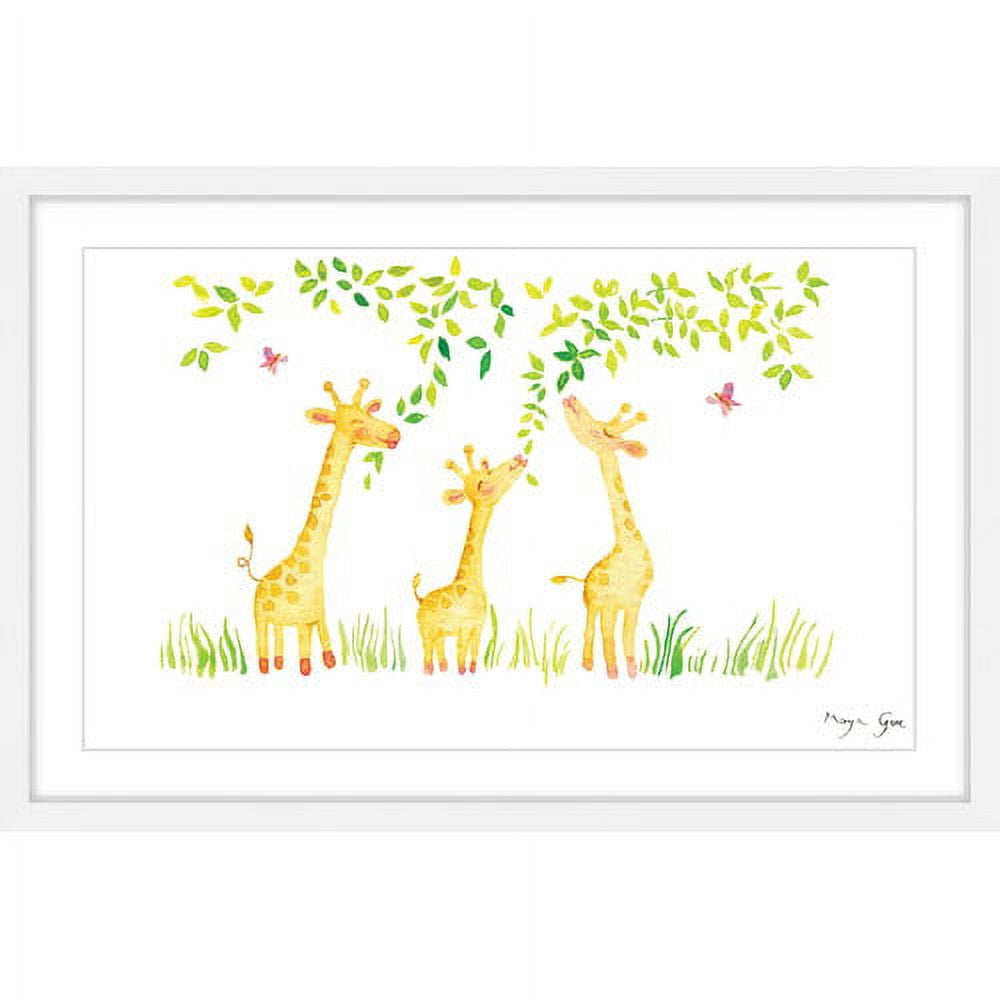 Marmont Hill "Three Giraffes" by Maya Gur Framed Painting Print