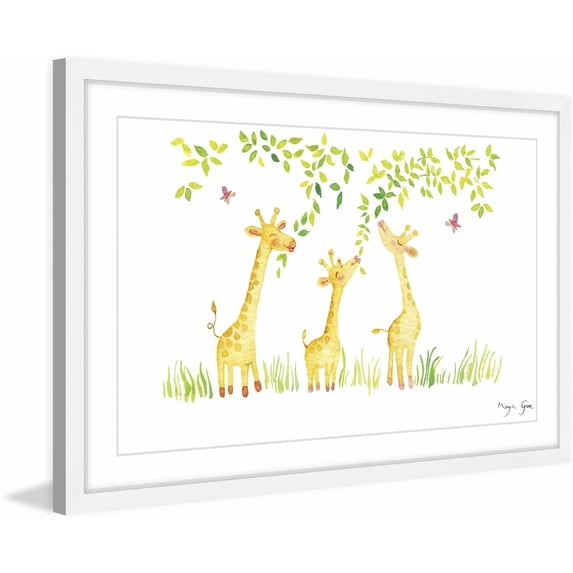 Marmont Hill "Three Giraffes" by Maya Gur Framed Painting Print