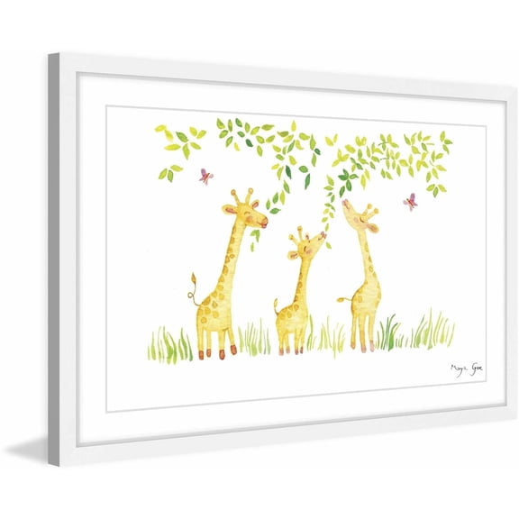 Marmont Hill "Three Giraffes" by Maya Gur Framed Painting Print