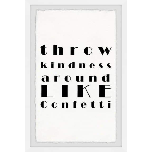 Marmont Hill Throw Kindness Around Ii Framed Wall Art, 8.00" x 1.50"