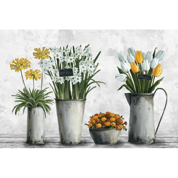 Marmont Hill Tin Can Flower Containers Canvas Wall Art