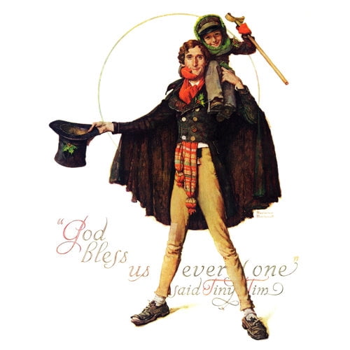 Marmont Hill "Tiny Tim" by Norman Rockwell Painting Print on Canvas
