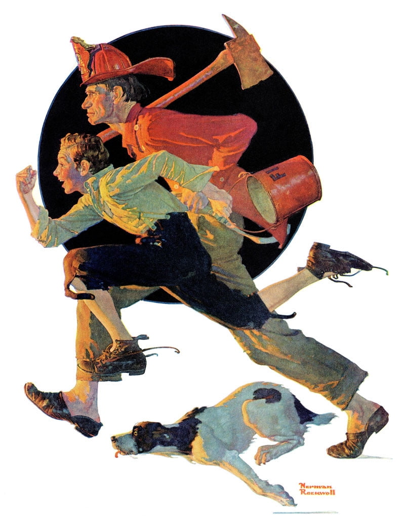 Marmont Hill "To the Rescue" by Norman Rockwell Painting Print on Canvas