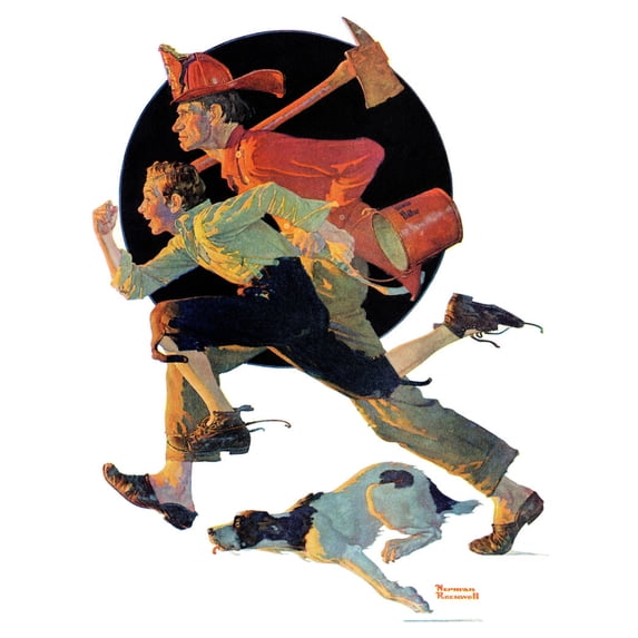 Marmont Hill "To the Rescue" by Norman Rockwell Painting Print on Canvas