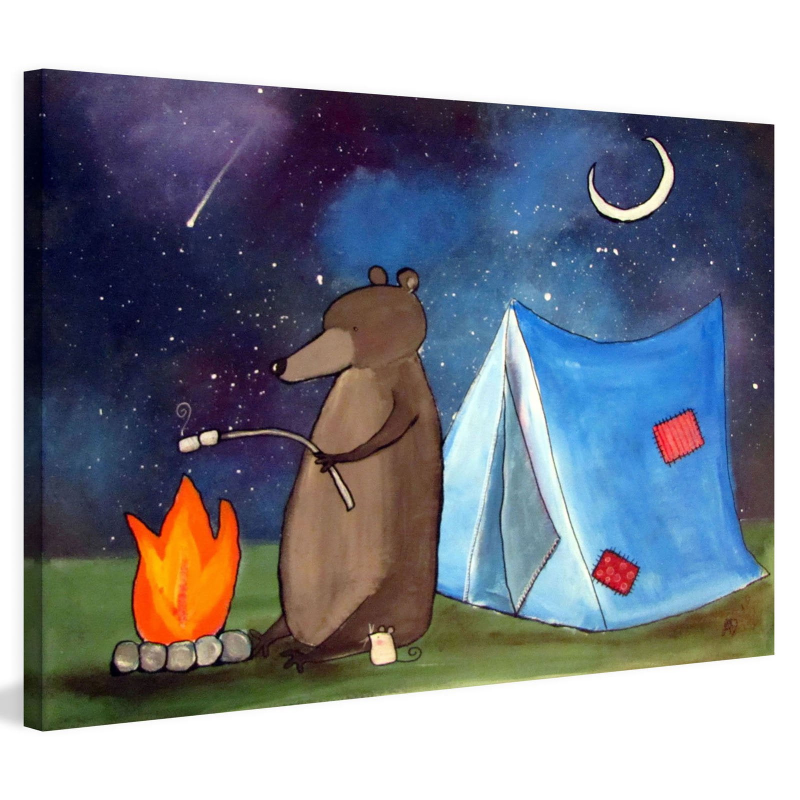 Marmont Hill "Toasting Marshmallows" by Andrea Doss Painting Print on Wrapped Canvas