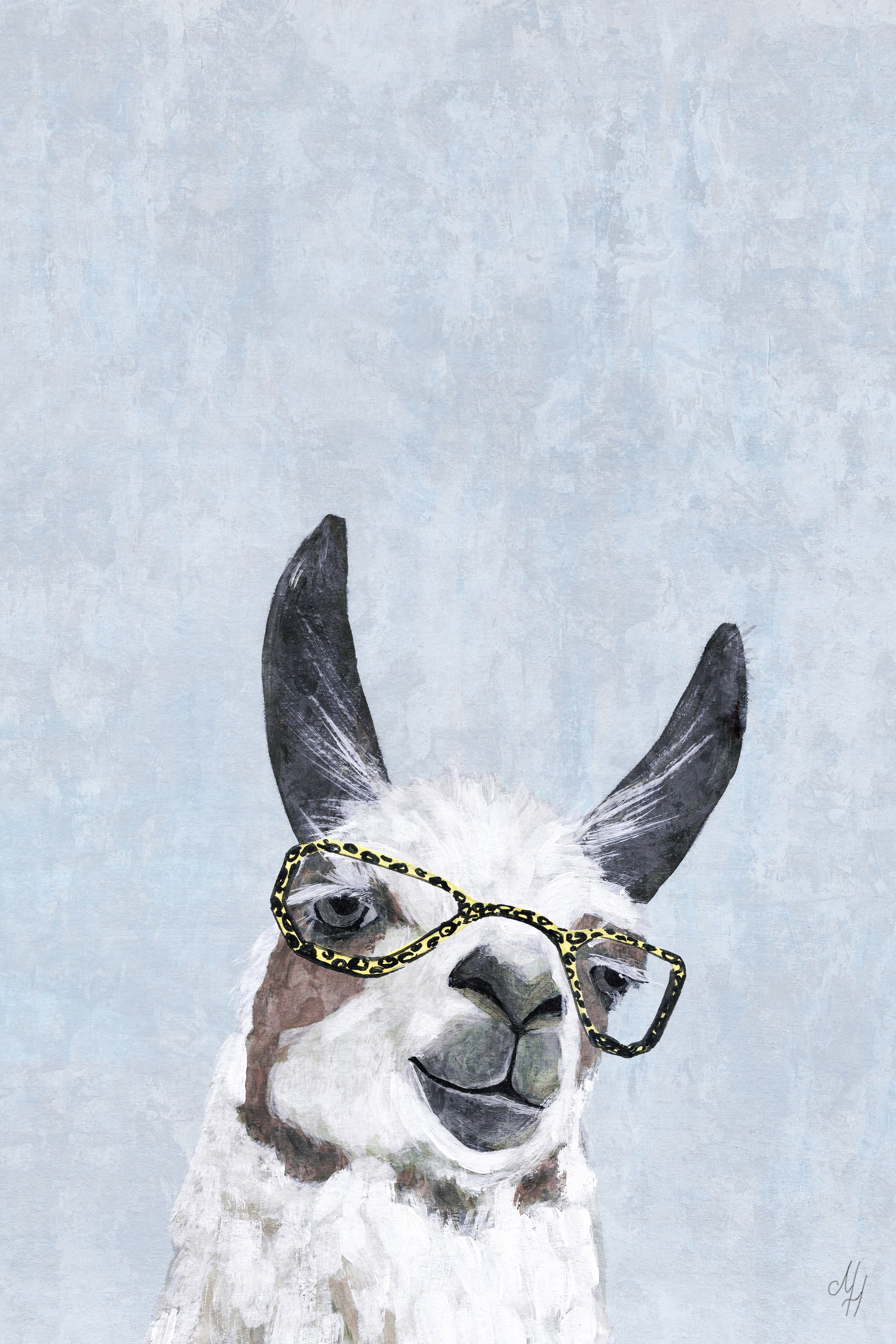 Marmont Hill Too Cool for a Llama Canvas Wall Art