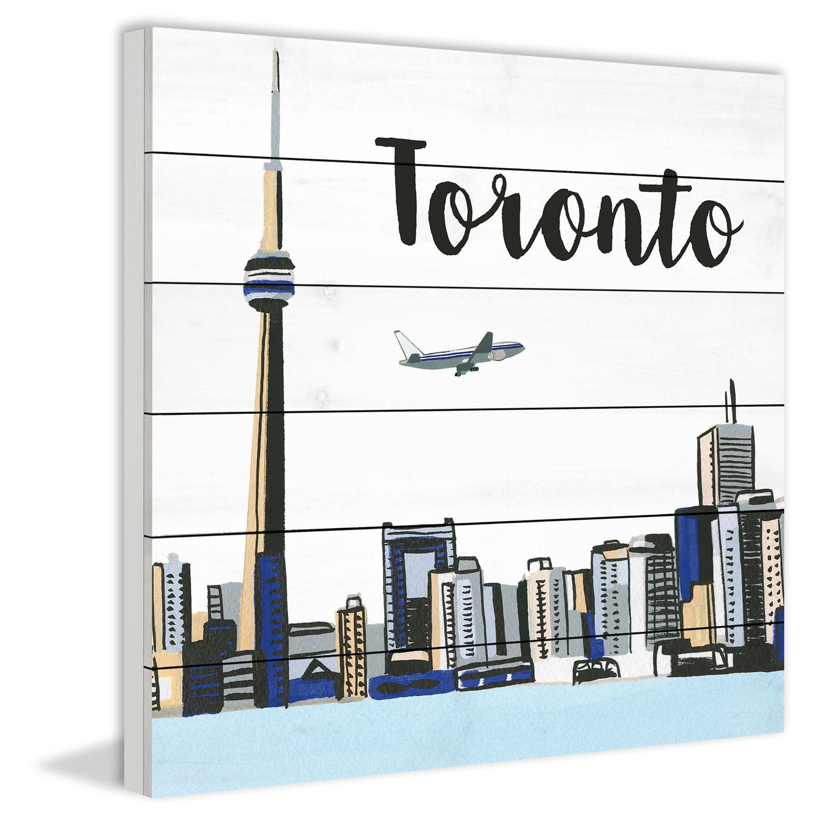 Marmont Hill "Toronto Lakeview" By Molly Rosner Painting Art Print On White Wood, 40.0" x 1.5"